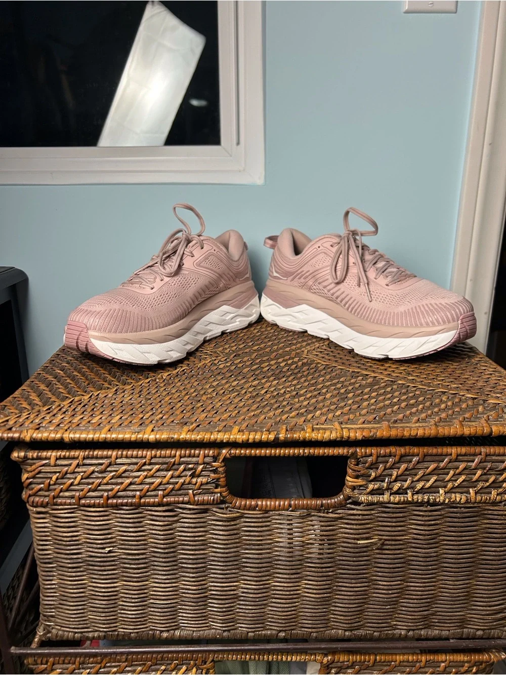 Hoka One Bondi 7 Shoes Blush Pink Women’s 9.5 Wide Athletic Running Active Wear - Picture 8 of 9
